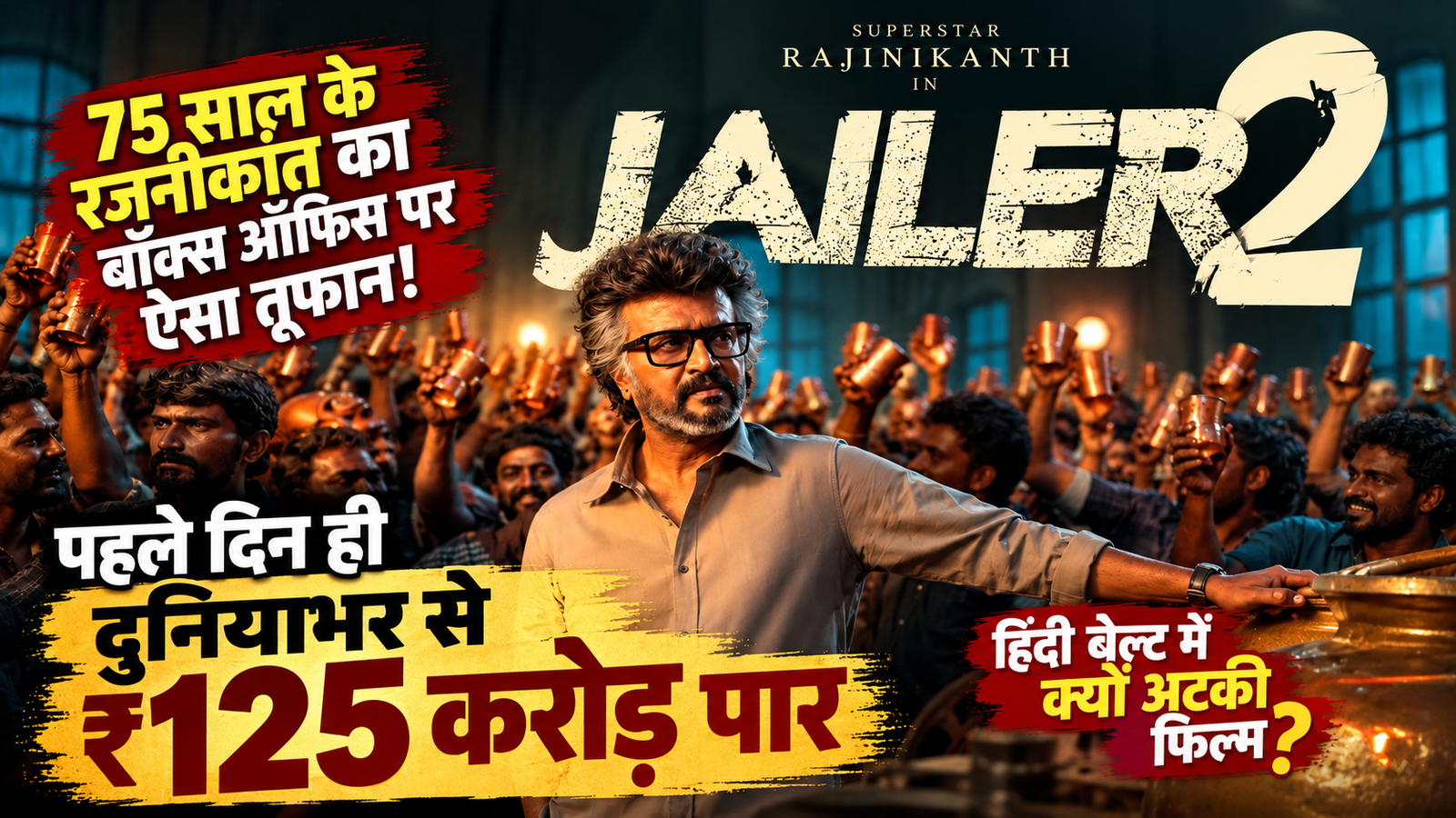 Jailer 2 Box Office: 75 साल के रजनीकांत का बॉक्स ऑफिस पर ऐसा तूफान, पहले दिन ही दुनियाभर से ₹125 करोड़ पार; हिंदी बेल्ट में क्यों अटकी फिल्म?