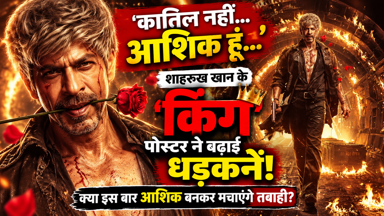 होंठों में गुलाब, आंखों में खतरनाक तेवर… शाहरुख खान के ‘किंग’ पोस्टर ने बढ़ाई धड़कनें, क्या इस बार आशिक बनकर मचाएंगे तबाही?