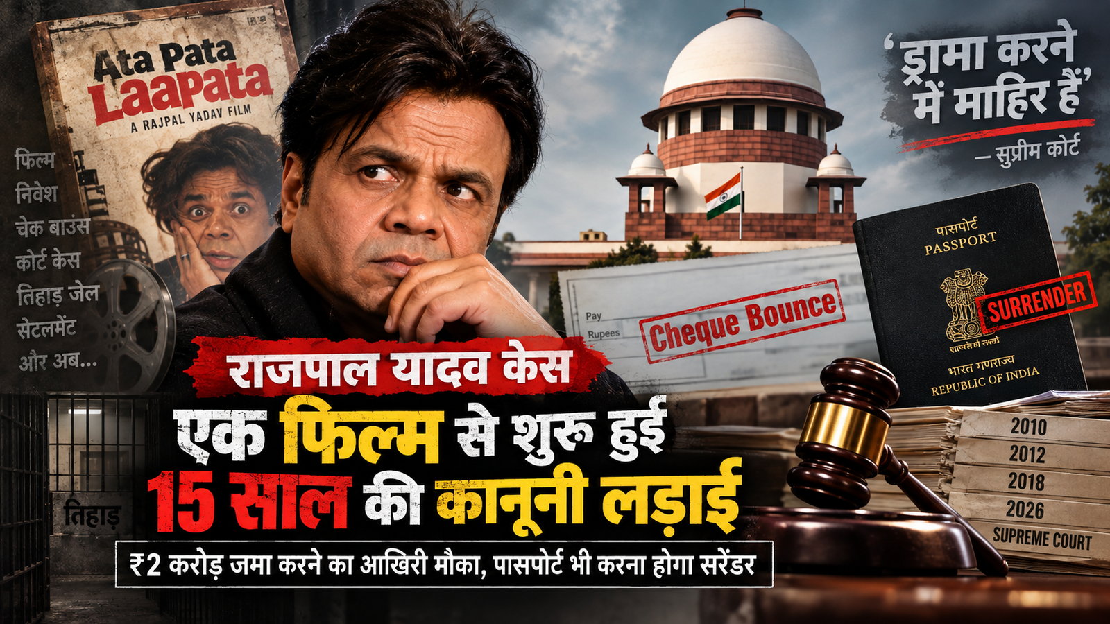 Rajpal Yadav Cheque Bounce Case: Supreme Court ने लगाई फटकार, ₹2 करोड़ जमा करने का आखिरी मौका; Passport भी करना होगा Surrender