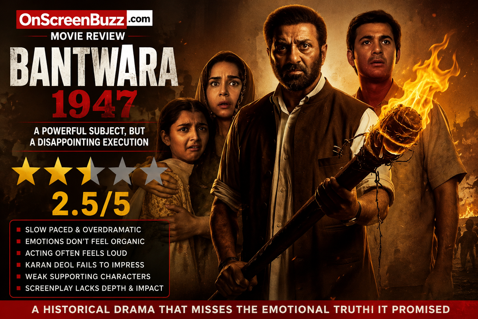 बंटवारा 1947 रिव्यू: बड़ा विषय, बड़े नाम… लेकिन कमजोर कहानी और बनावटी इमोशंस ने फिल्म को किया फीका