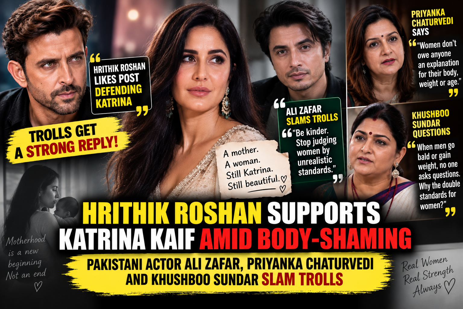 Hrithik Roshan Supports Katrina Kaif Amid Body-Shaming; Pakistani Actor Ali Zafar, Priyanka Chaturvedi and Khushboo Sundar Slam Trolls
