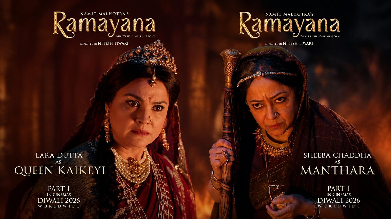 Ramayana: राम के वनवास की असली वजह बनीं कैकेयी-मंथरा, लारा दत्ता और शीबा चड्ढा के लुक ने मचाई हलचल
