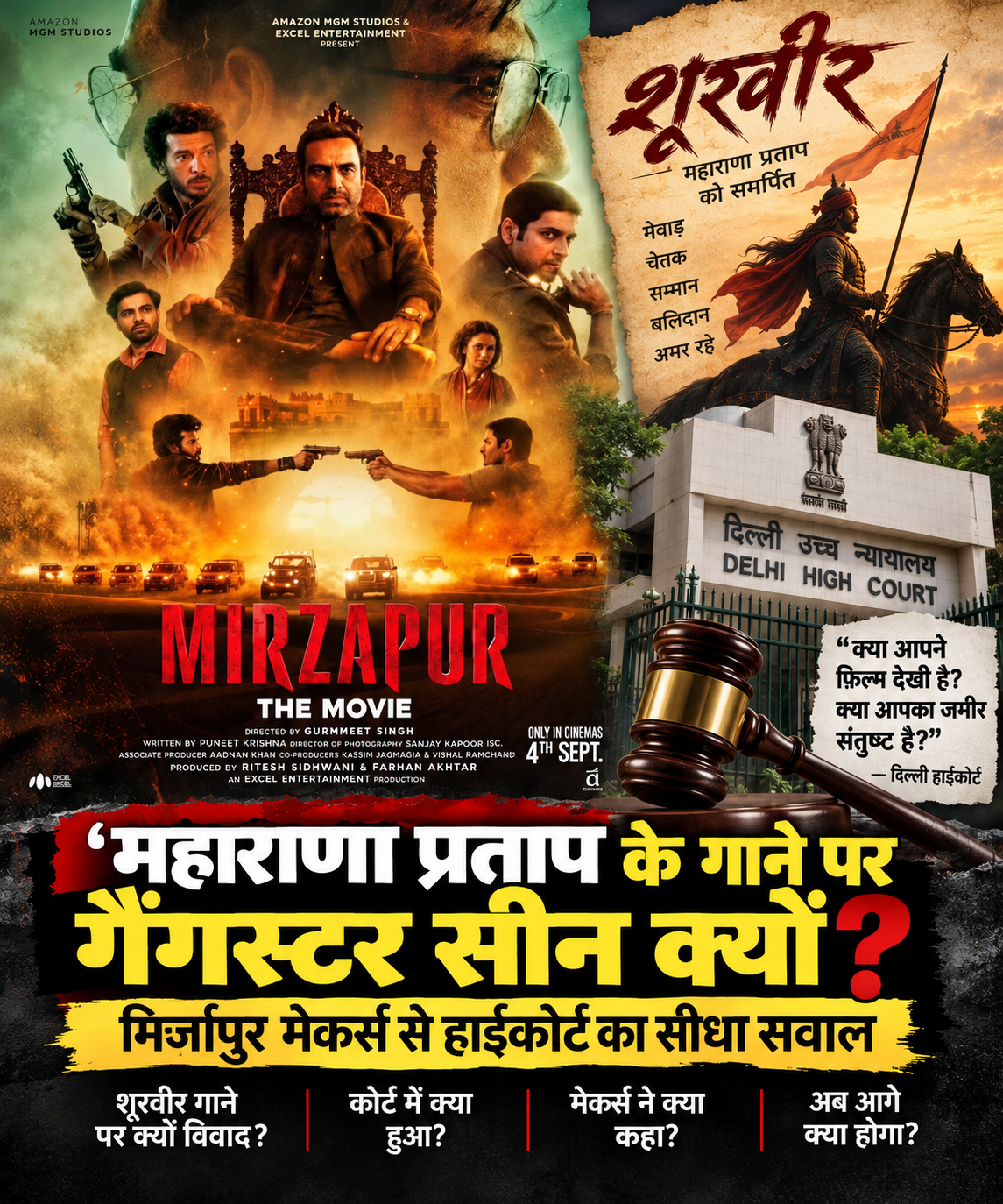 ‘महाराणा प्रताप के गाने पर गैंगस्टर सीन क्यों?’: ‘मिर्जापुर: द मूवी’ विवाद पर हाईकोर्ट की सख्त टिप्पणी, मेकर्स से पूछा- जमीर संतुष्ट है?